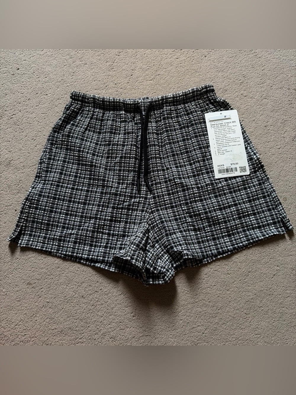 LULULEMON Seersucker Check MR Pull-On Short 3”